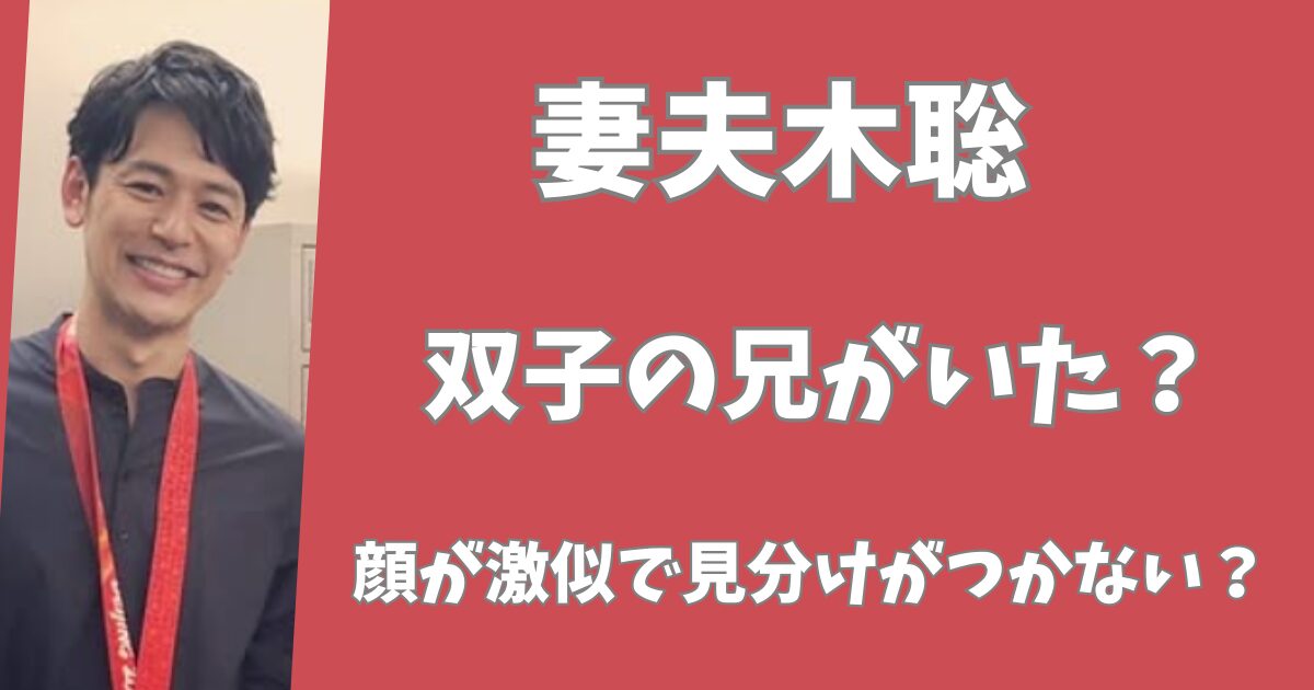 【顔画像】妻夫木聡に双子の兄がいる？顔が激似で見分けがつかない？